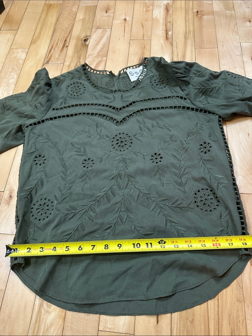 NWOT Sea New York Olive Green Embroidered Women's Top - Picture 6 of 7